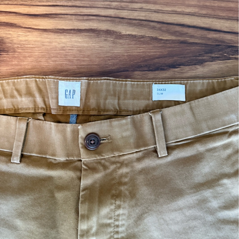GAP Tan Chinos Classic Fit Cotton Twill - Picture 3 of 4